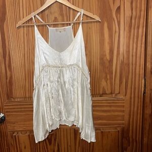Altar’d State elegant Satin  Cream Women's sleeveless Top